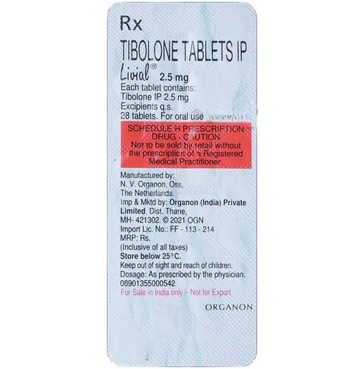 livial 2.5mg tablet 28's